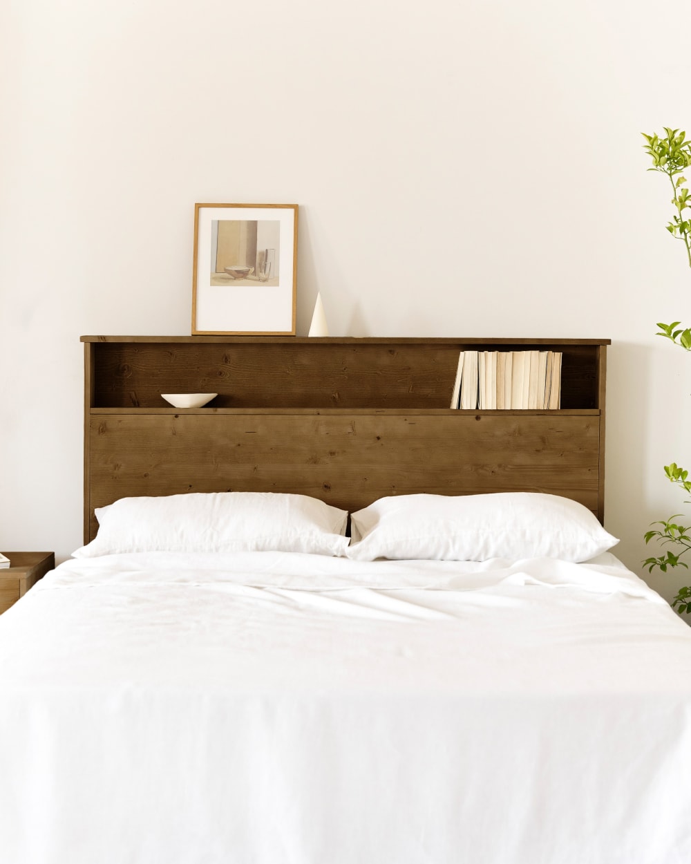 Tête de lit avec rangement 150 cm marron