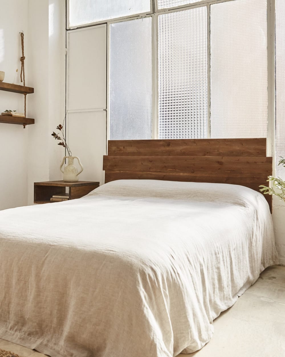 Tête de lit en bois d'épicéa pour lit de 90 cm couleur marron