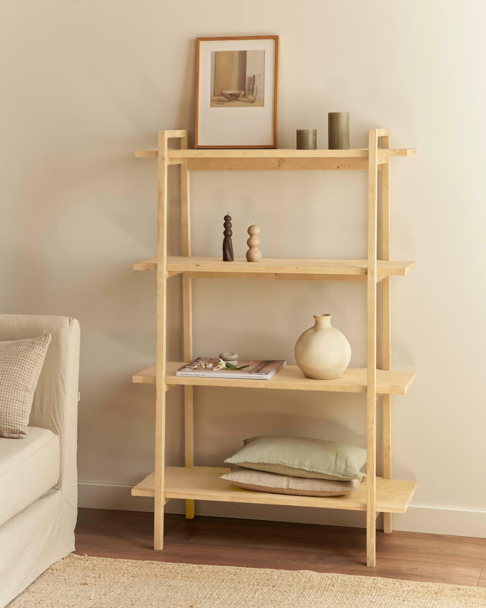 Biblioteca de madera de abeto en color beige - Maisons du Monde