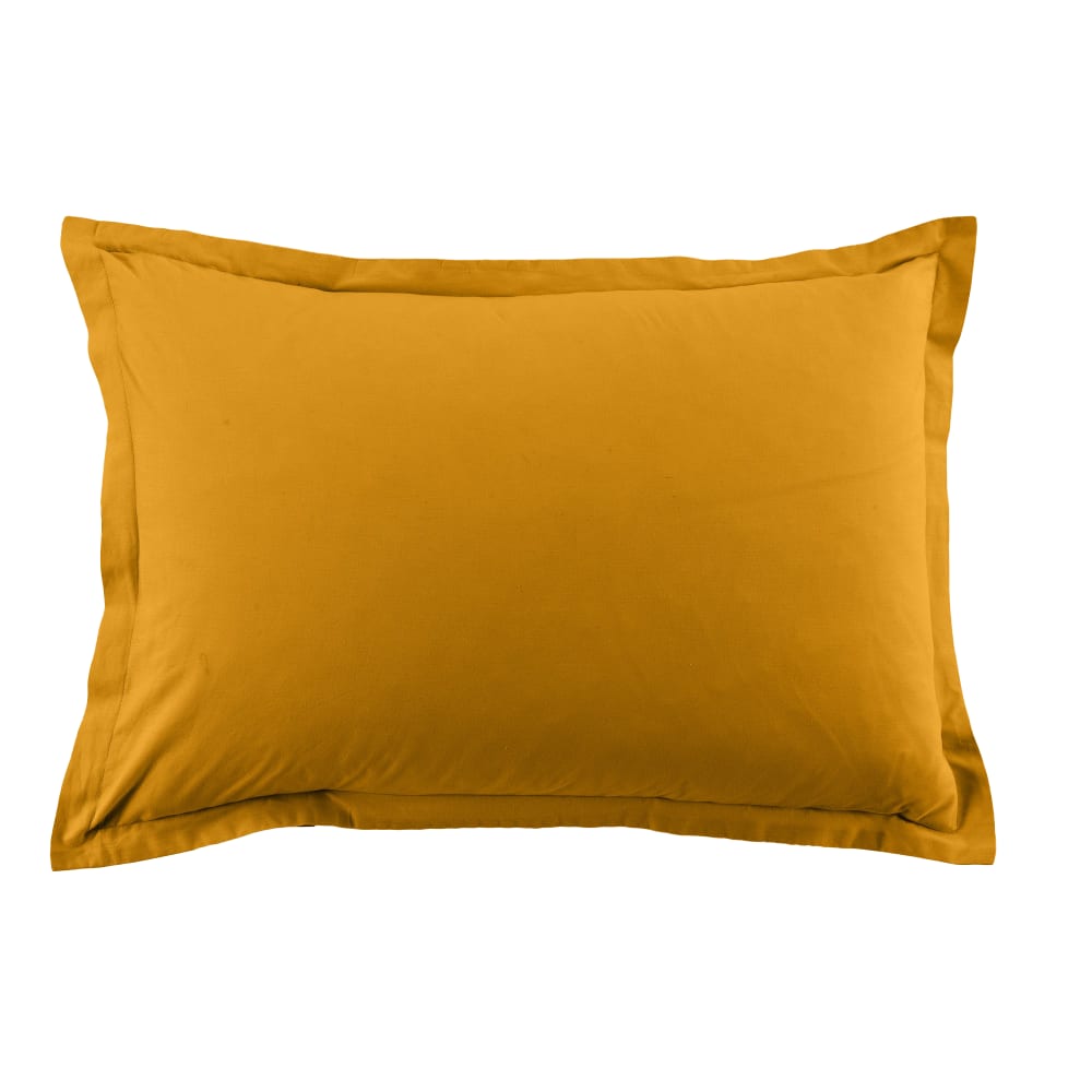 Lot de 2 taies d'oreiller rectangles coton jaune safran 50x70 cm - Maisons du Monde