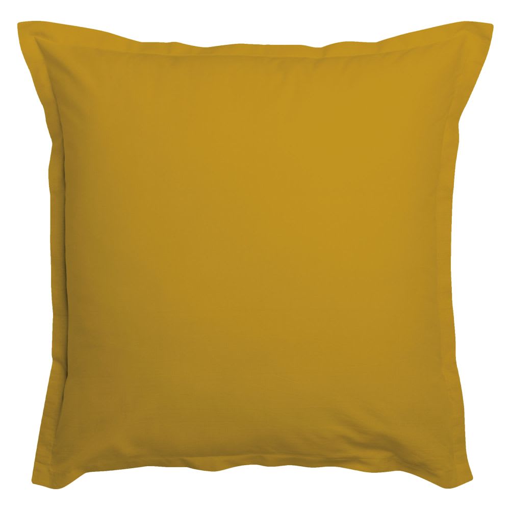 Lot de 2 taies d'oreiller carrées coton jaune safran 63x63 cm - Maisons du Monde