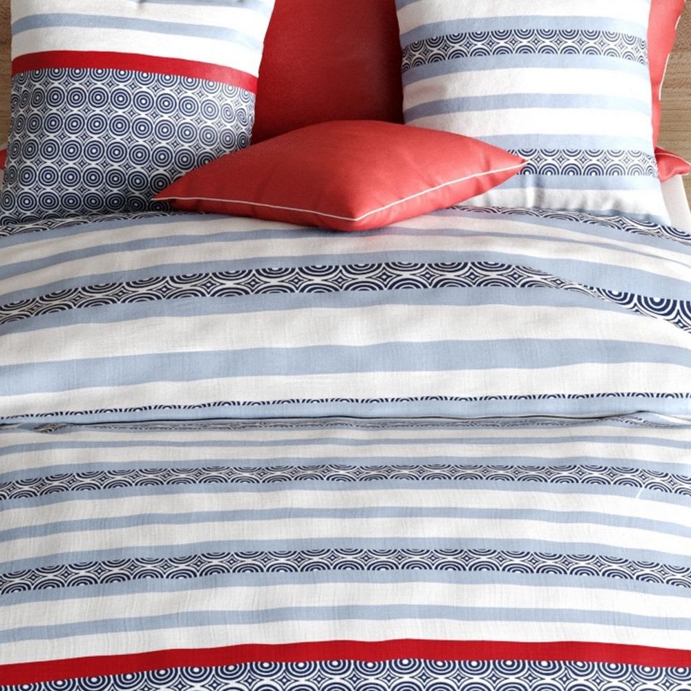 Parure de lit 2 places coton à motifs 220x240 cm - Maisons du Monde