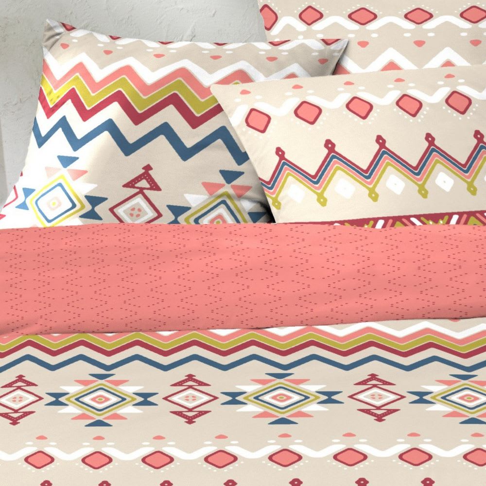 Parure de lit 2 places coton à motifs 220x240 cm - Maisons du Monde