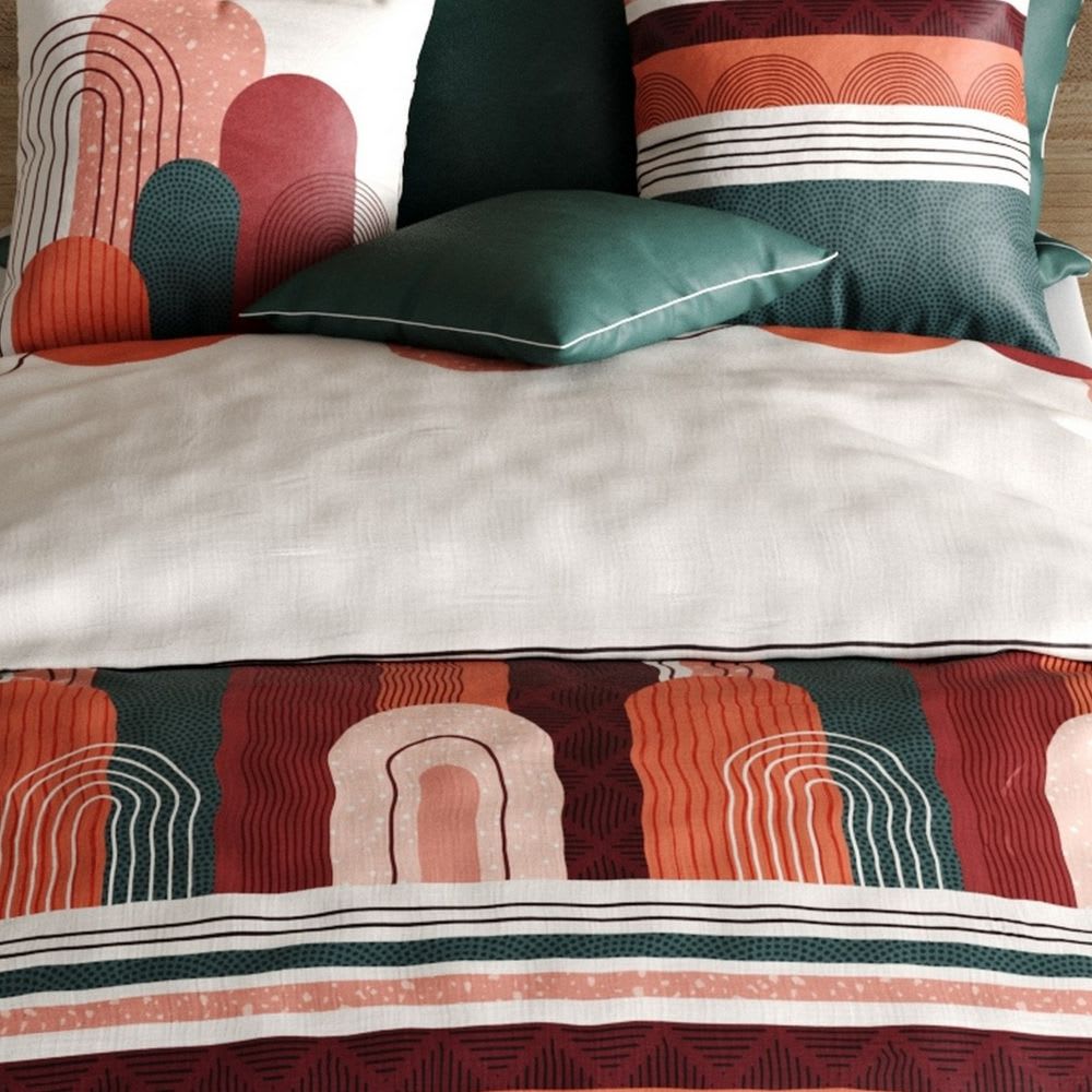 Parure de lit 2 places coton à motifs 240x260 cm - Maisons du Monde