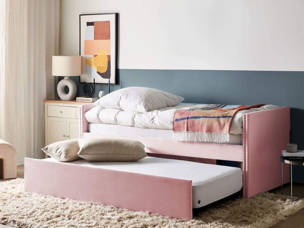 Tagesbett aus Stoff 90x200,  rosa - Maisons Du Monde