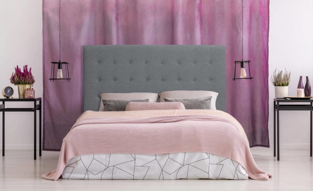 Tête de lit 160cm tissu gris