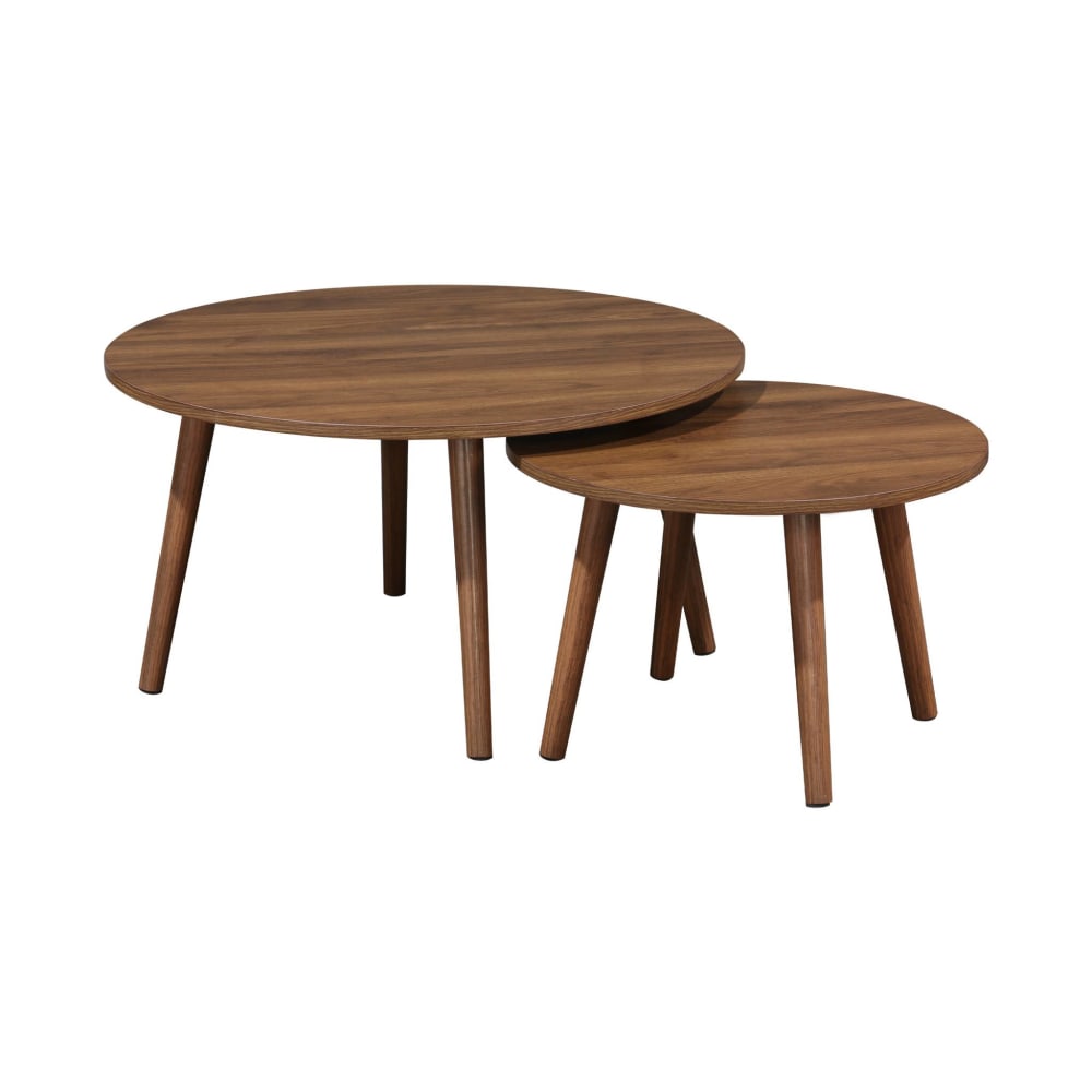Lot de 2 tables basses - noyer
