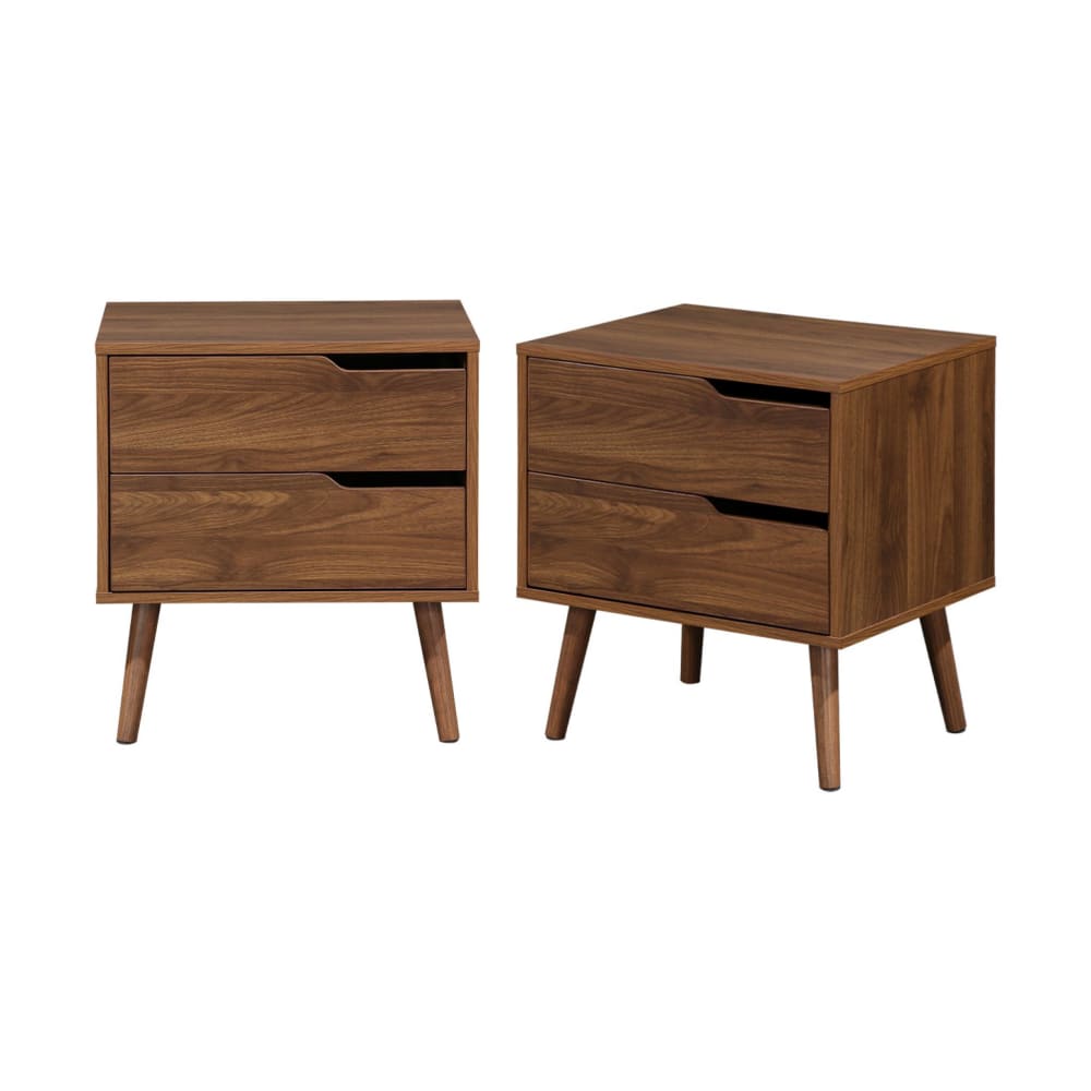 Set aus 2 Nachttischen mit Holzdekor, nussbaumfarben - Maisons Du