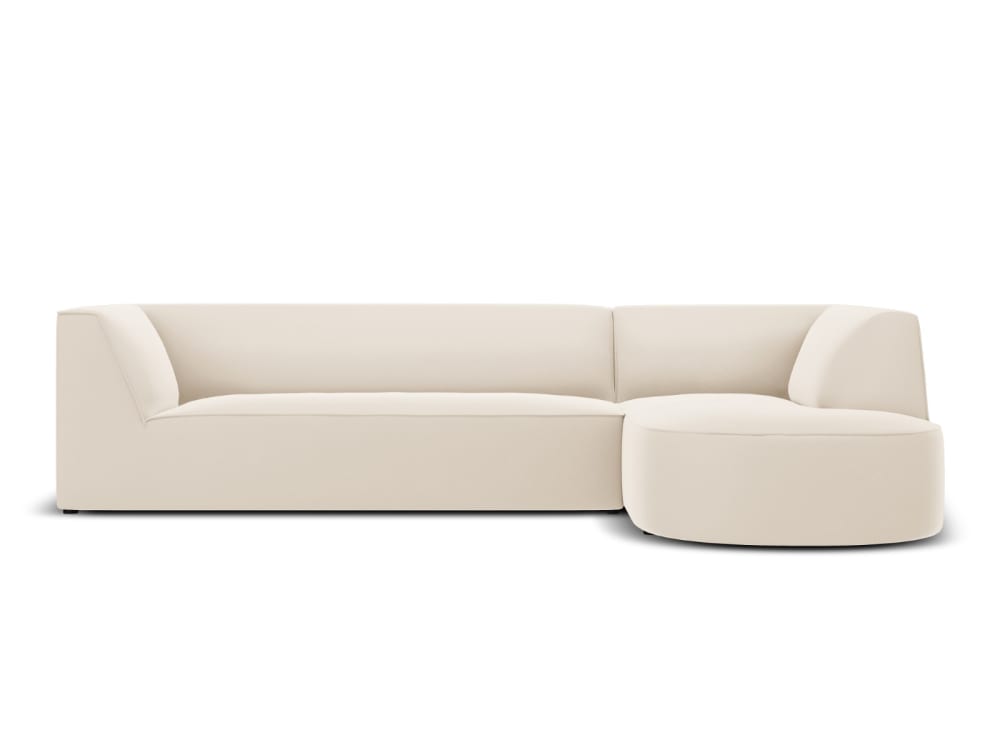 Canapé D'Angle Droit 4 places en Velours Beige
