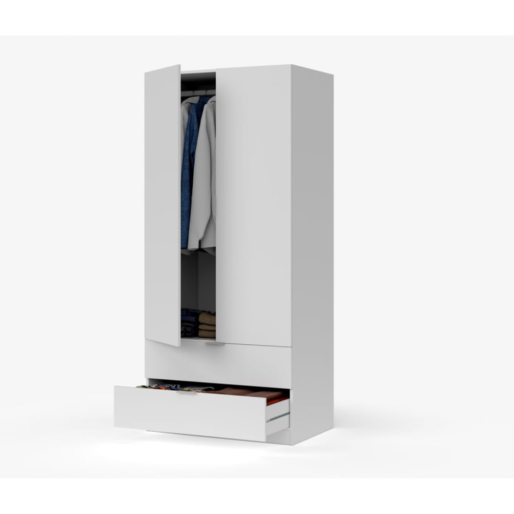 Armoire penderie L81 x H180cm - Blanc
