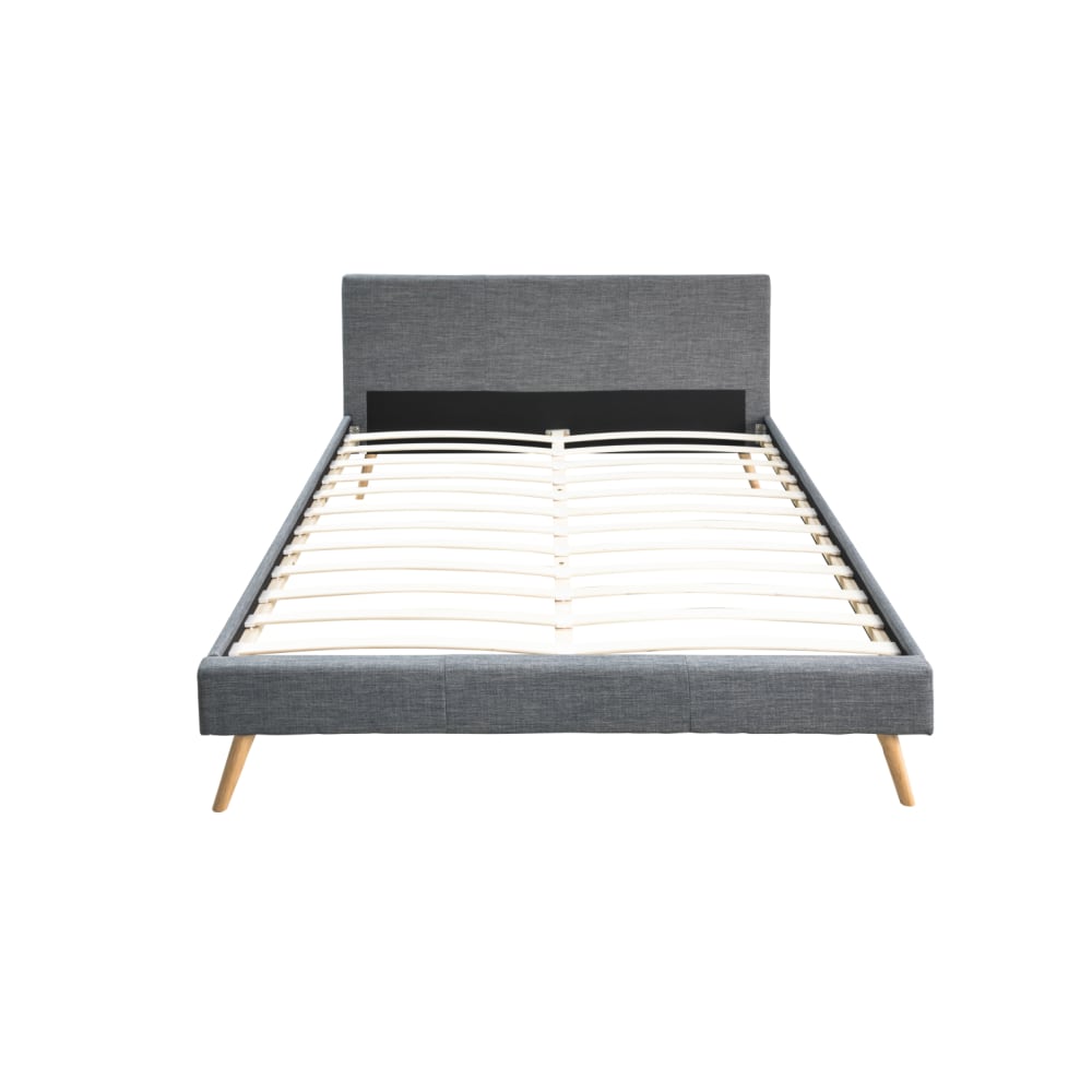 Cadre de lit avec sommier à  lattes - Gris foncé - 160 cm