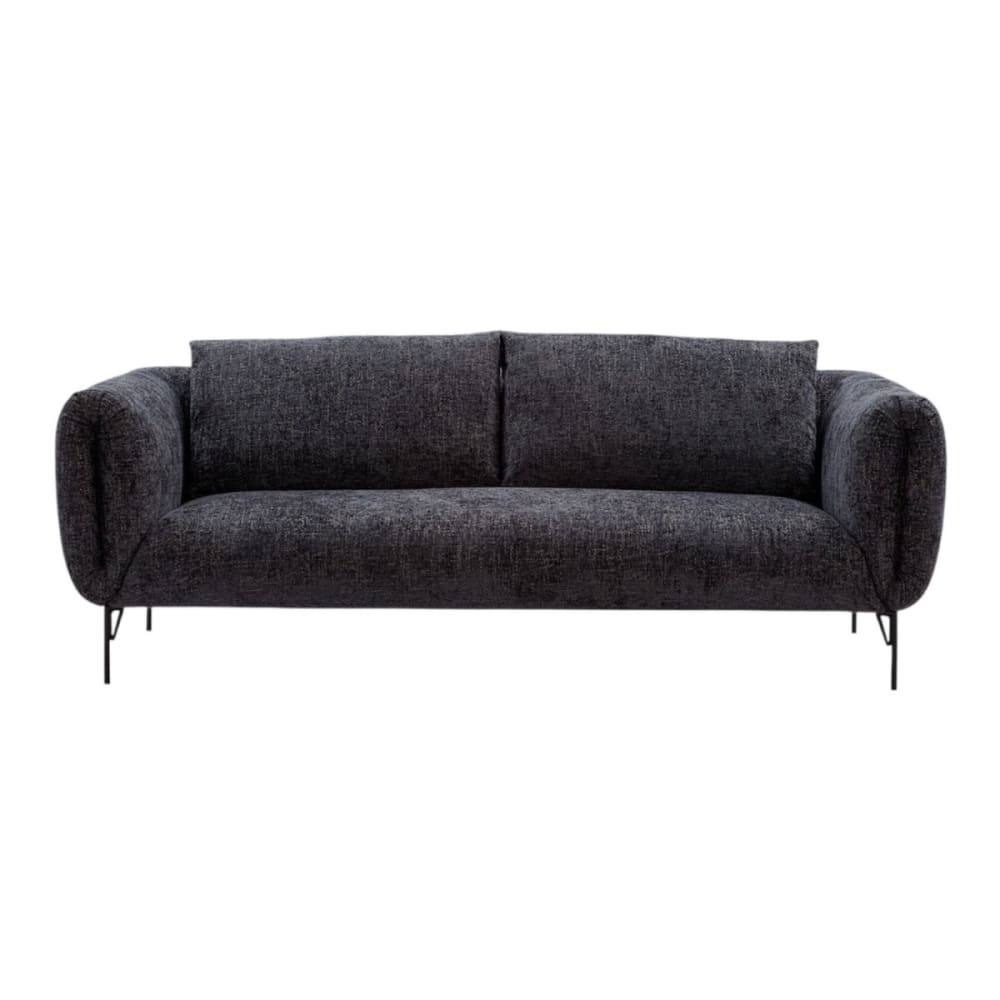 Canapé 3 places en velours anthracite