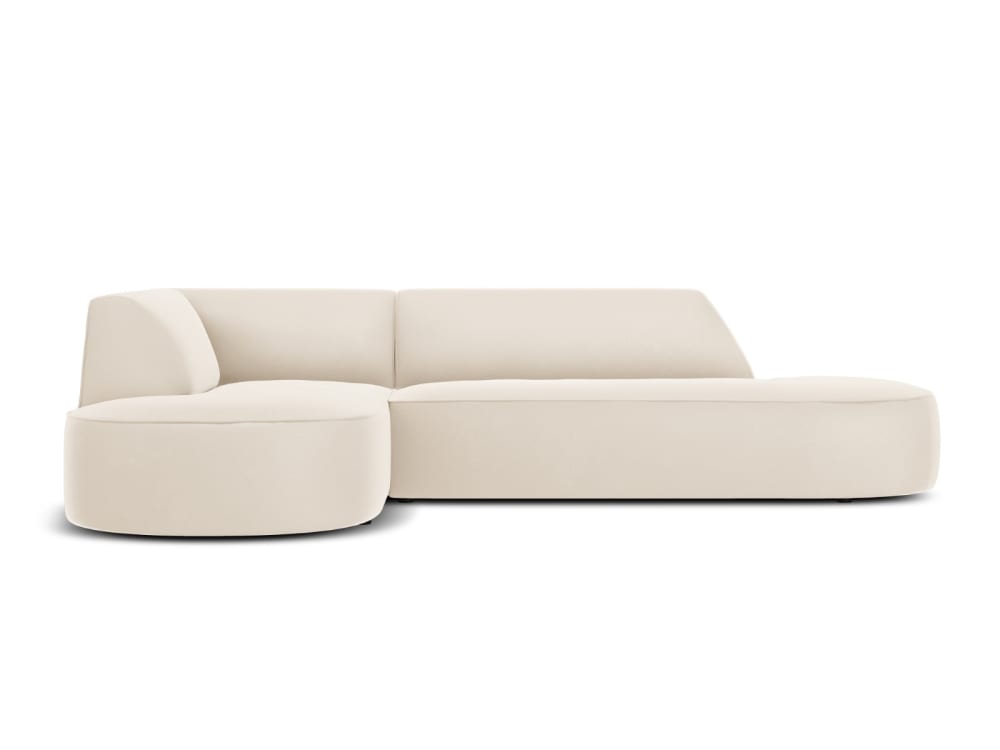 Canapé D'Angle Gauche 4 places en Velours Beige