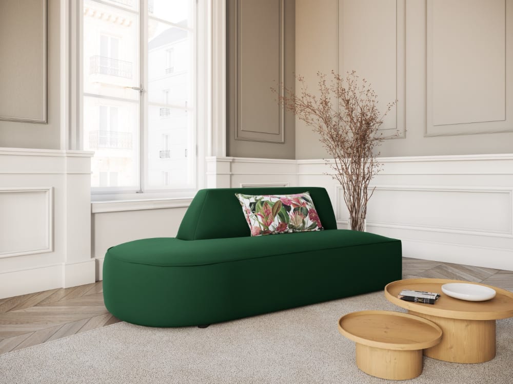 Canapé Modulable Gauche 2 places en Velours Vert