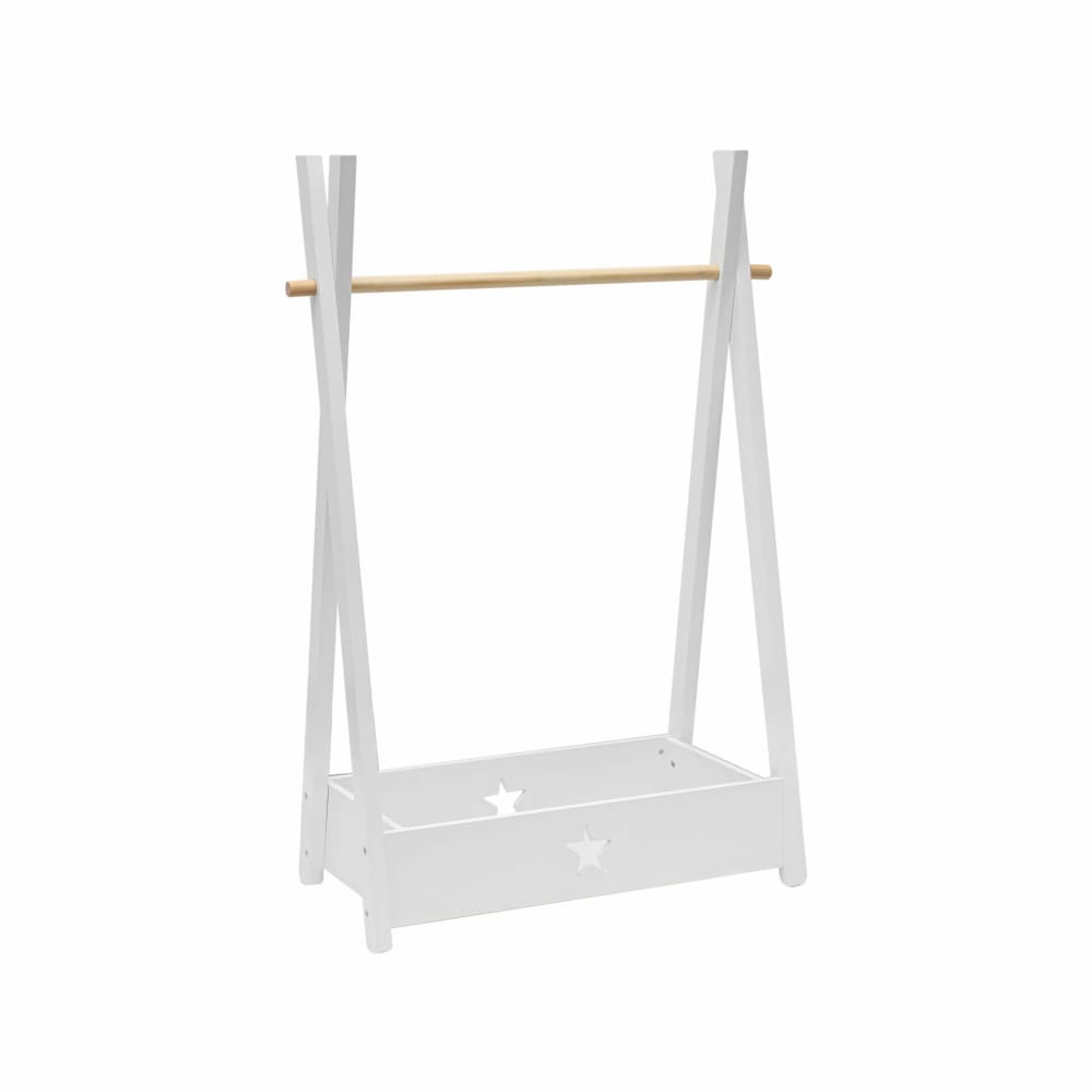 Porte-manteau enfant blanc et marron pour chambre