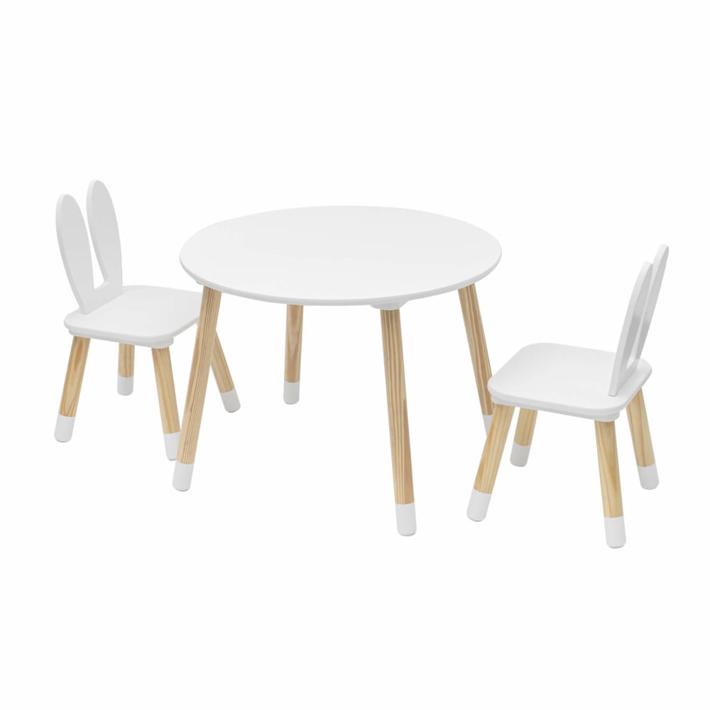 Ensemble de table basse et 2 chaises pour enfants blanc