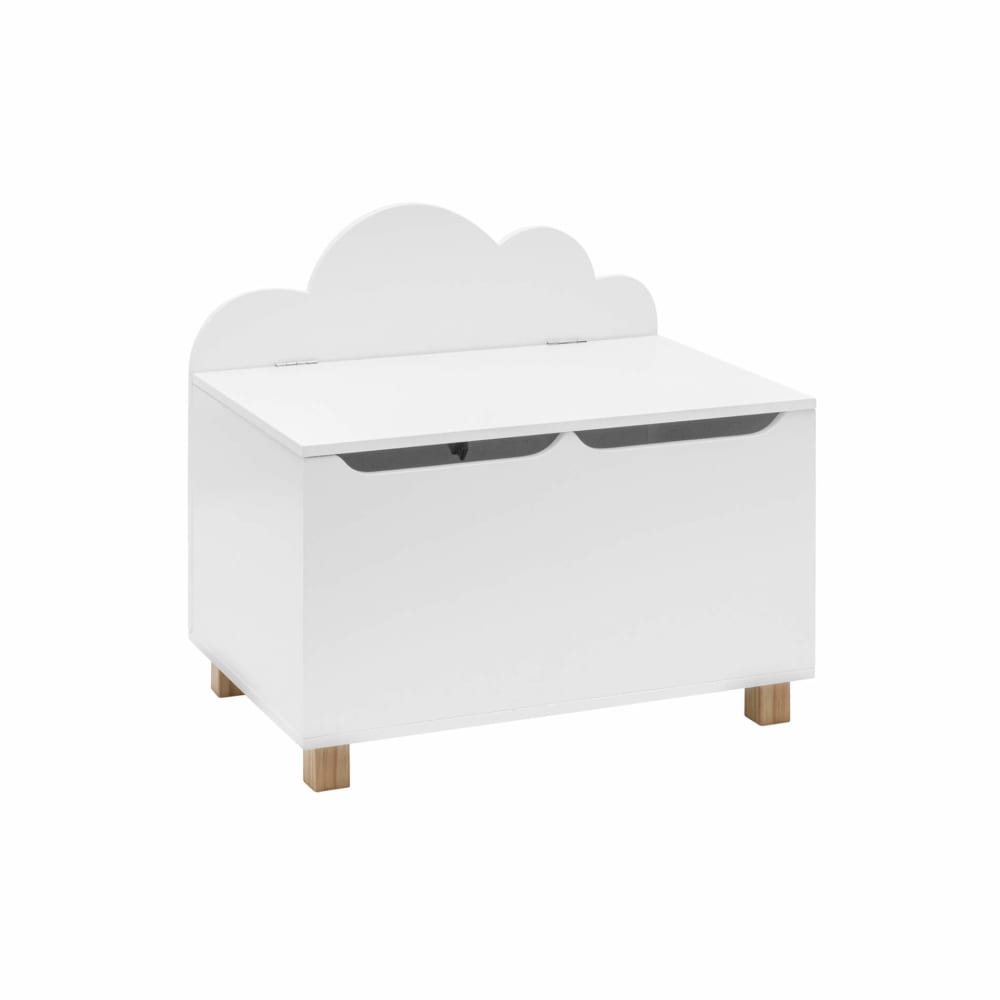 Mobili Rebecca - Coffre à jouets enfant blanc et marron