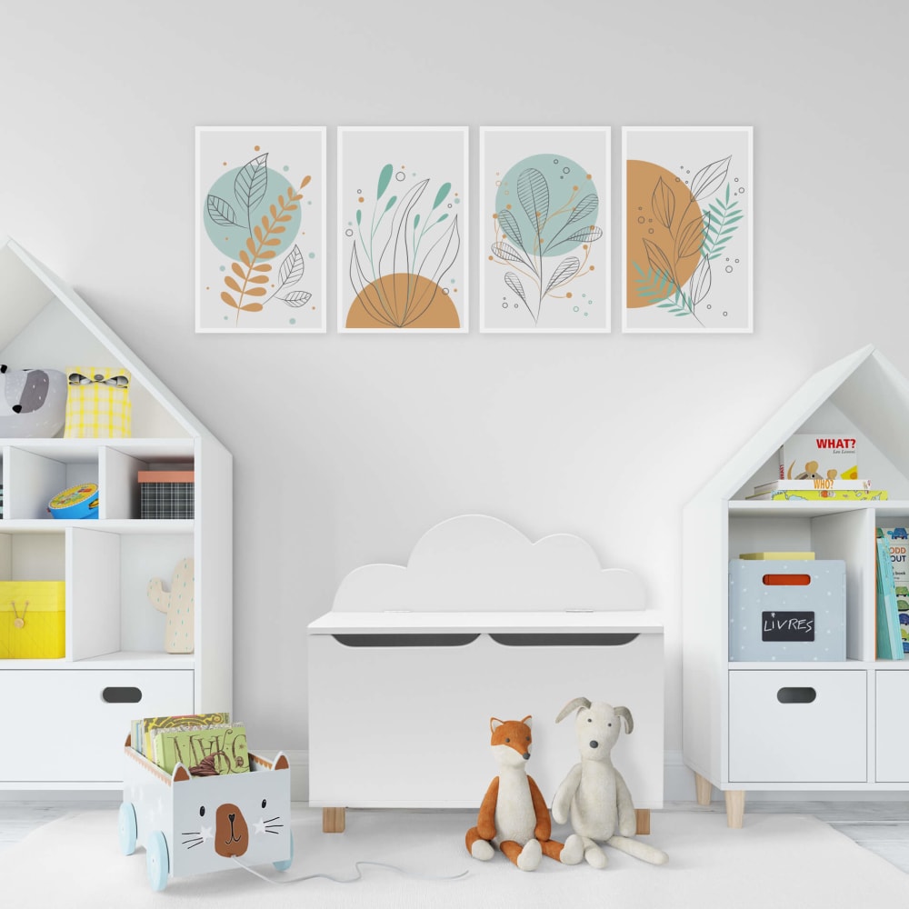 Coffre à jouets enfant blanc et marron (Mobili Rebecca) - Image 1