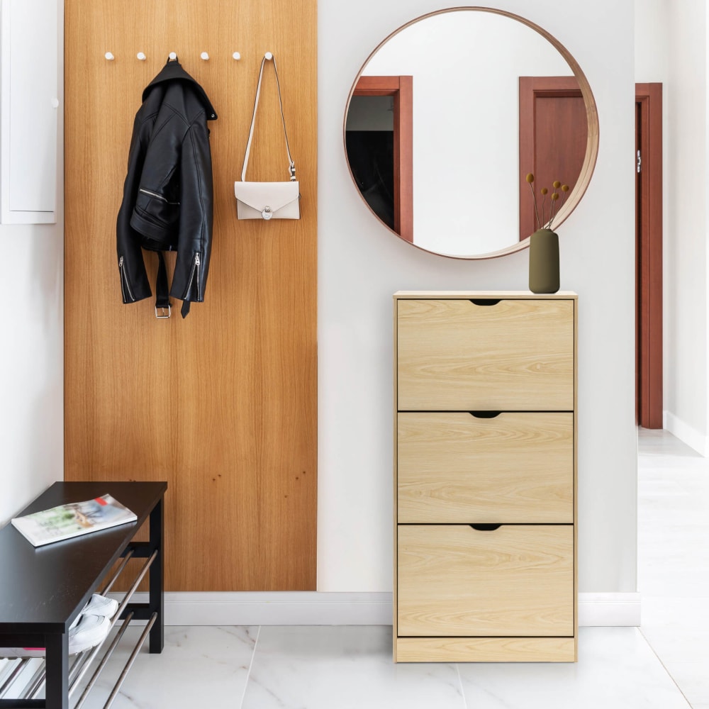 Meuble à chaussures 3 portes beige - Maisons du Monde