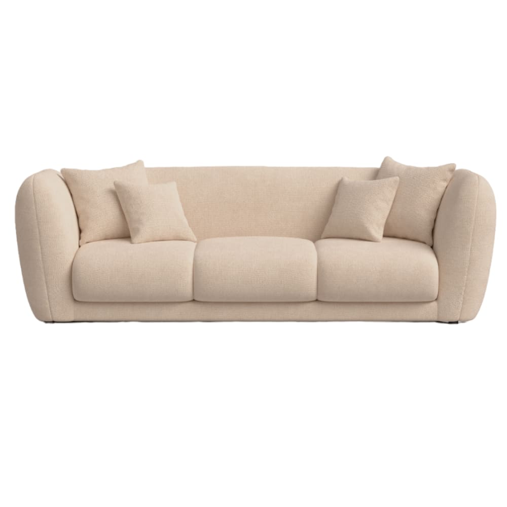 Canapé design 3 places marron clair en polyester recyclé