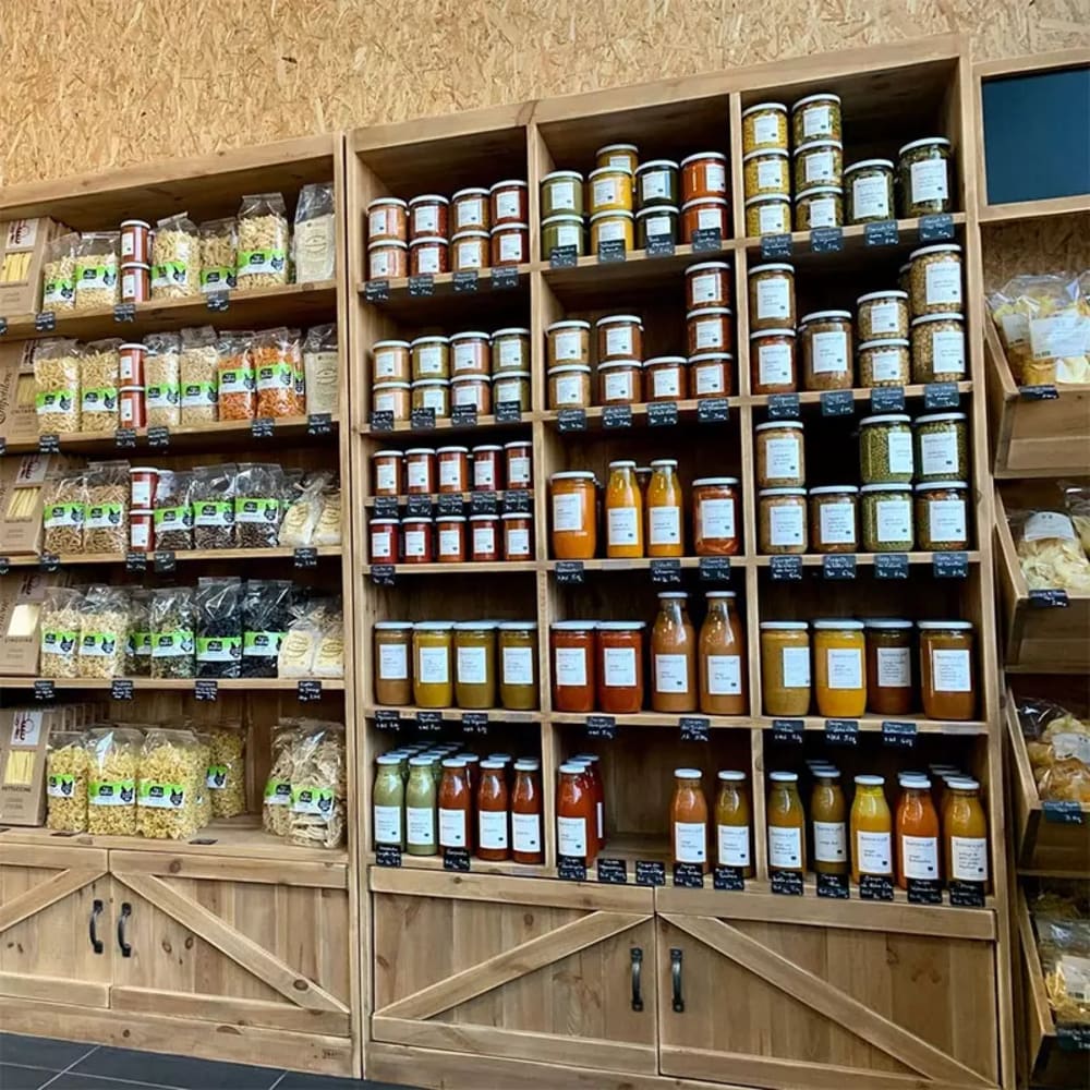 Étagère à bière 15 casiers 2 portes bois massif