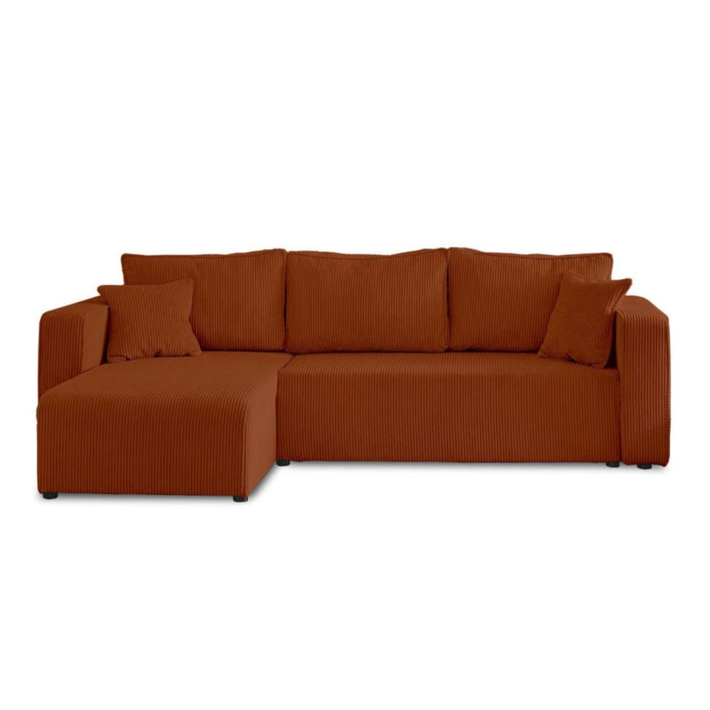 Canapé d'angle convertible 4 places en velours côtelé