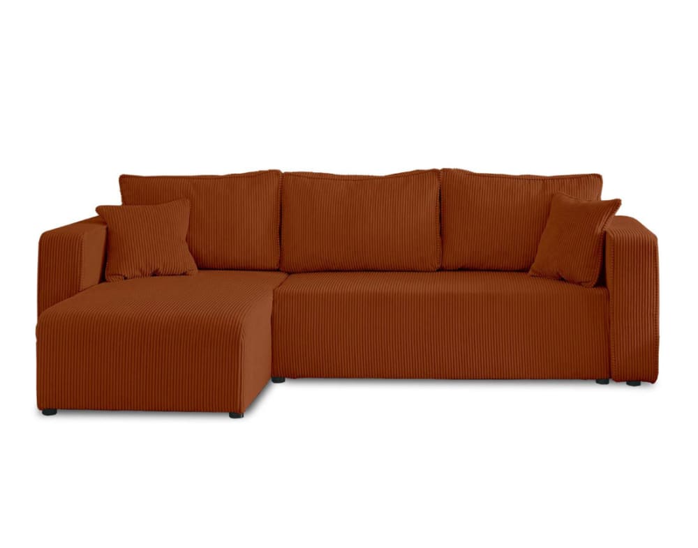 Canapé d'angle convertible 4 places avec coffre en velours côtelé - Maisons du Monde