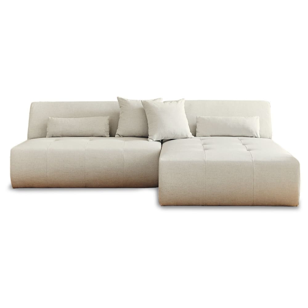 Canapé d'angle réversible 4 places en tissu beige