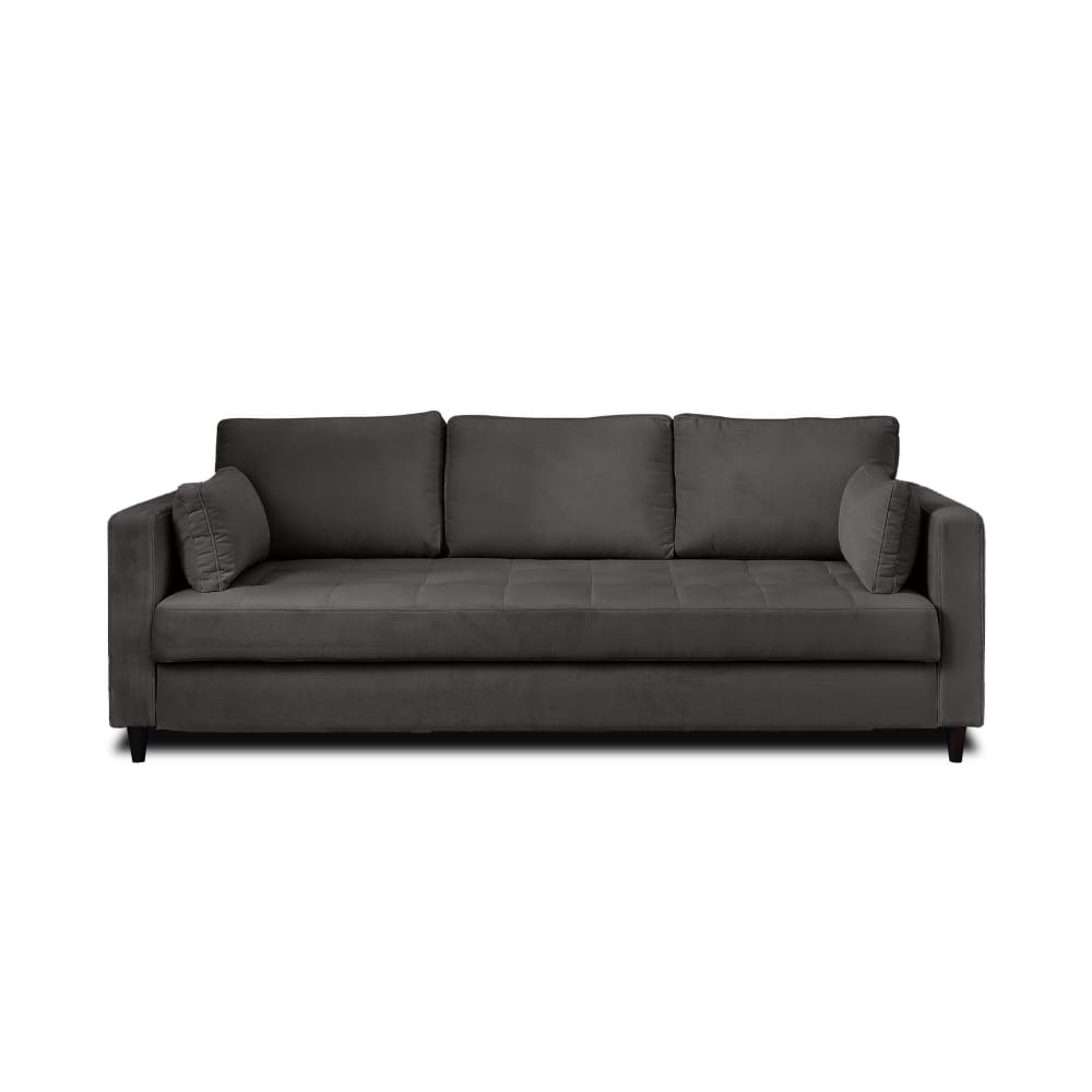 Canapé droit convertible - velours gris