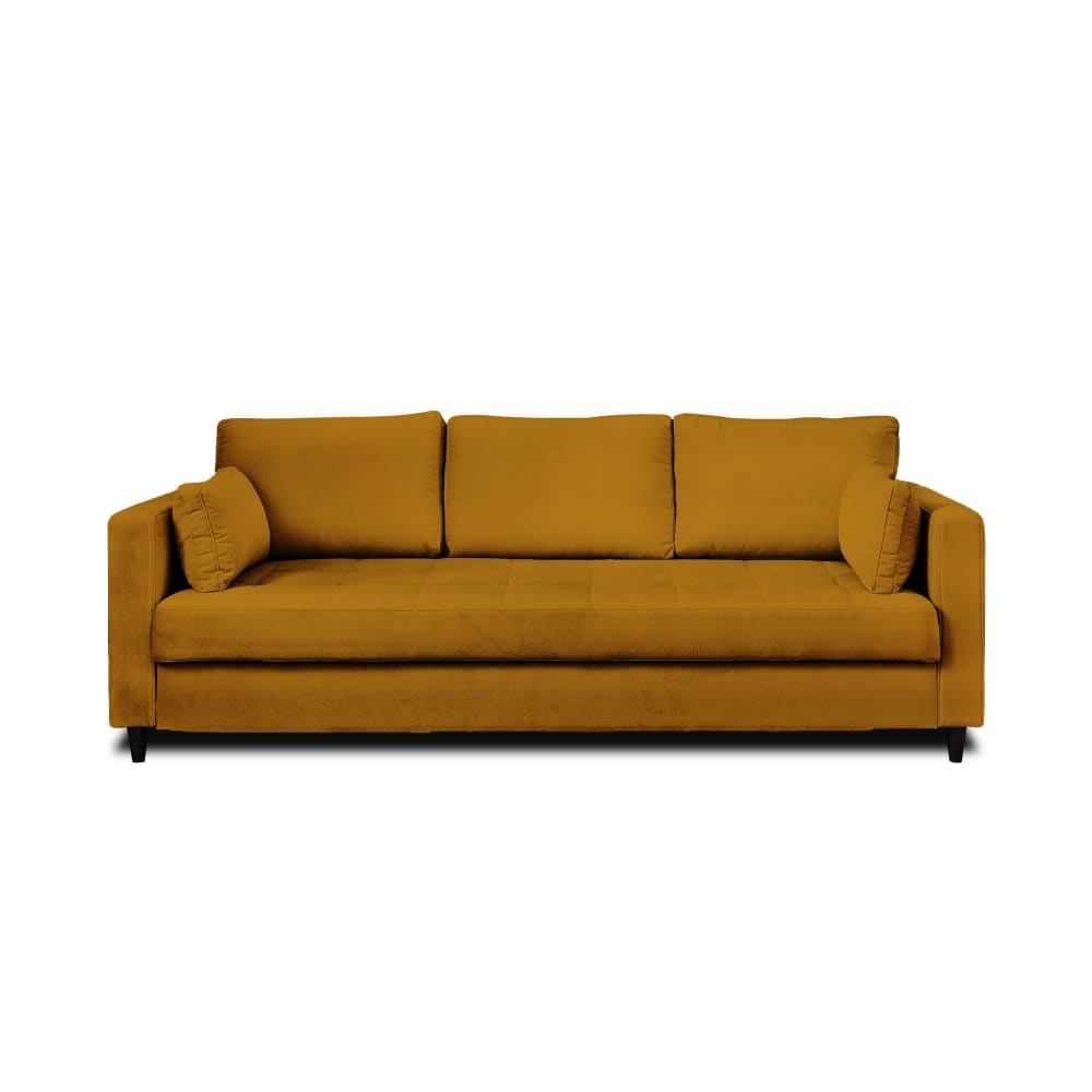 Canapé droit convertible - jaune