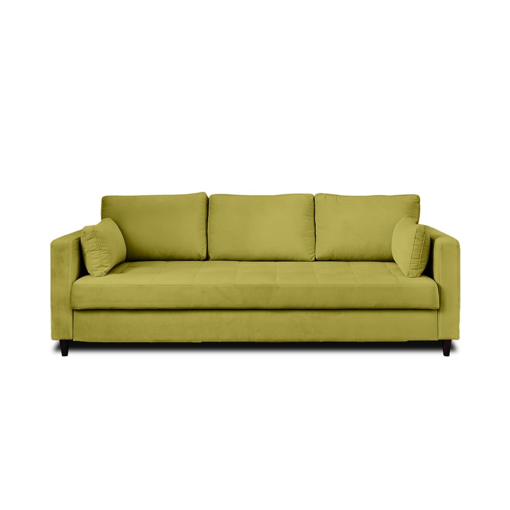 Canapé droit convertible - velours olive