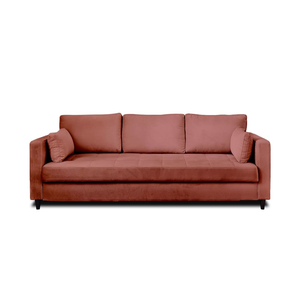 Canapé droit convertible - velours rose