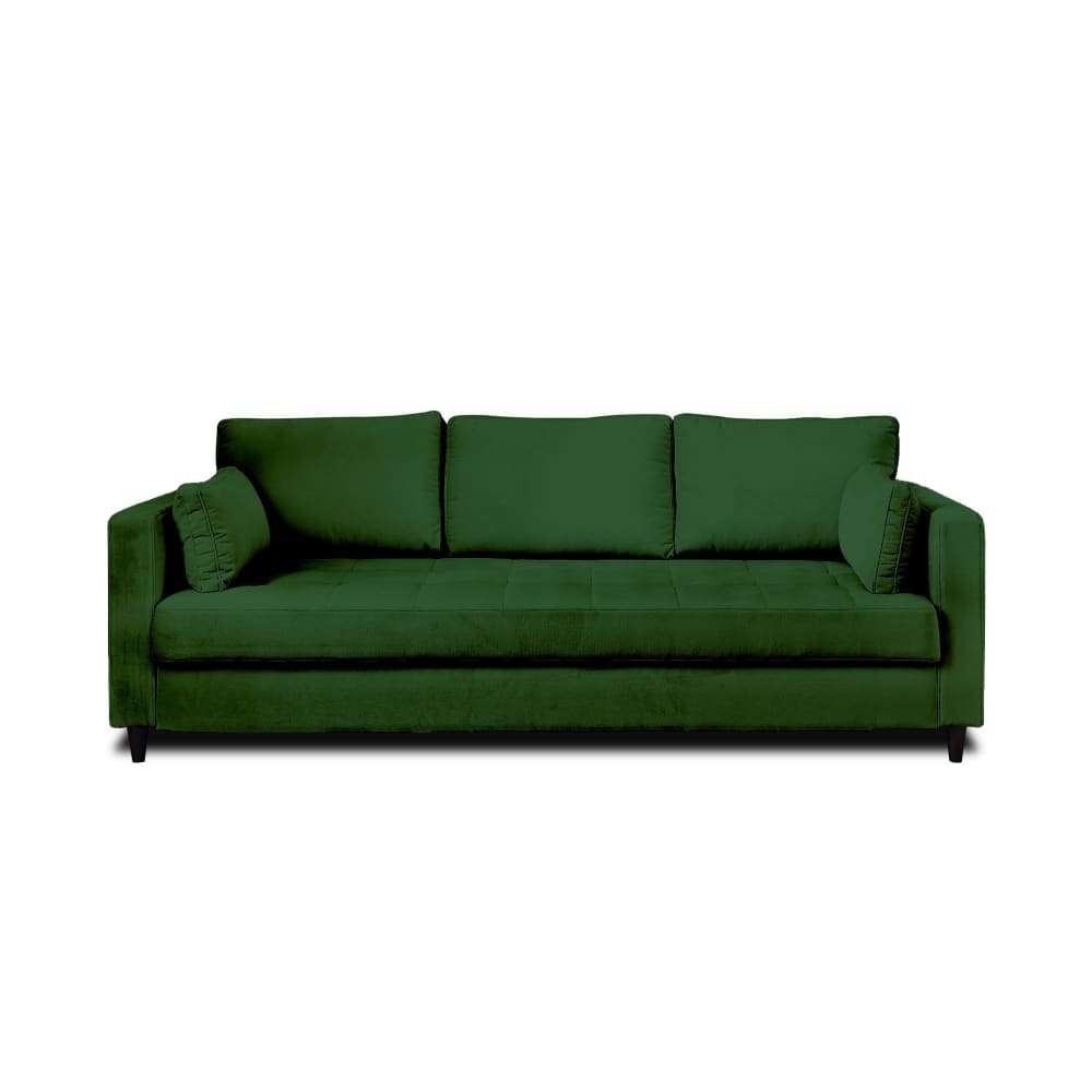Canapé droit convertible - velours vert