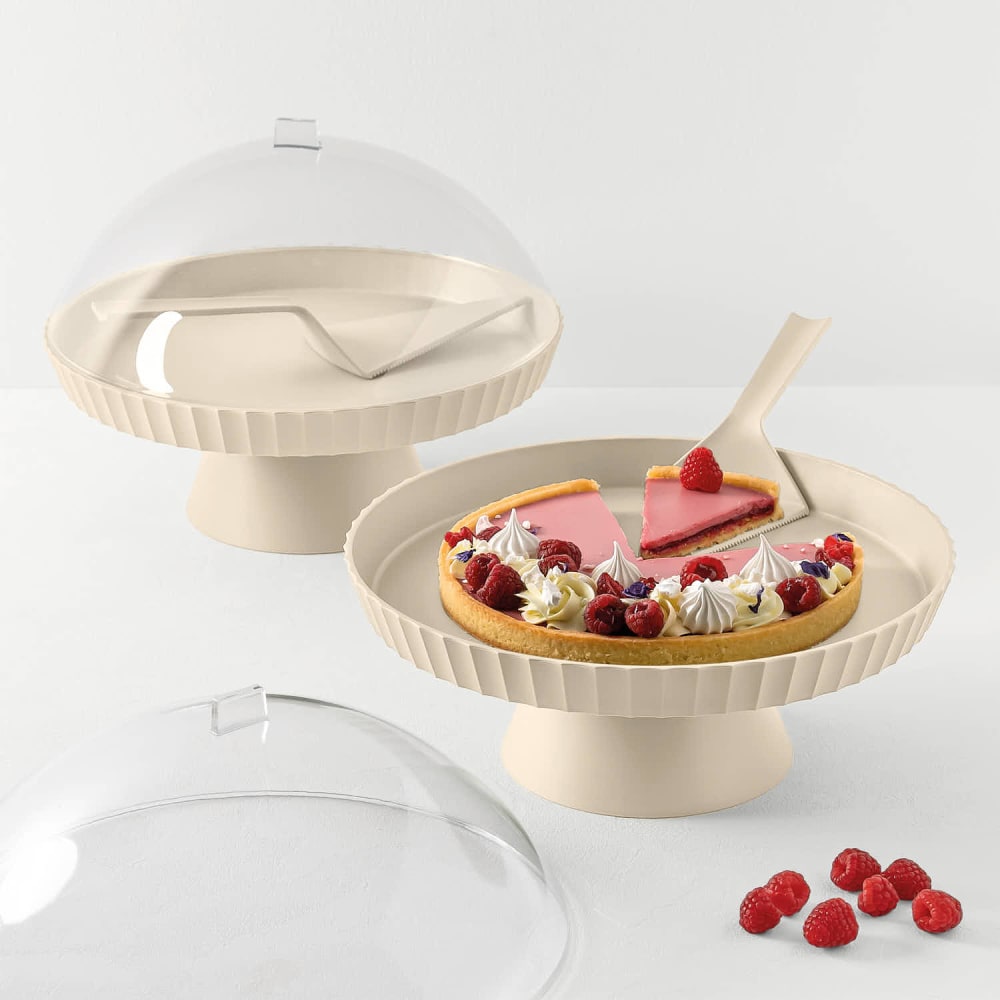 Stand de gâteaux, cloche et poupée en polypropylène beige - Maisons du Monde