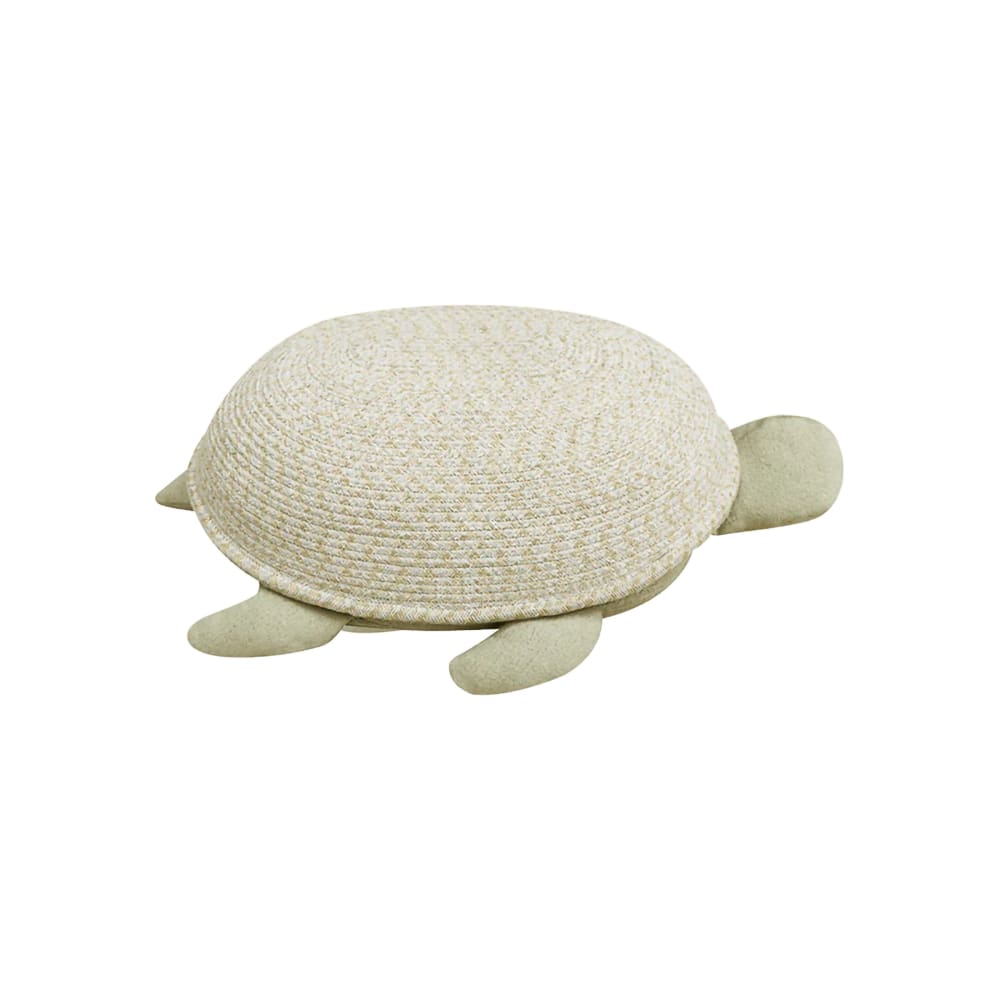 LORENA CANALS Mama Turtle Baumwollkorb, 45x70 cm, grün Beige