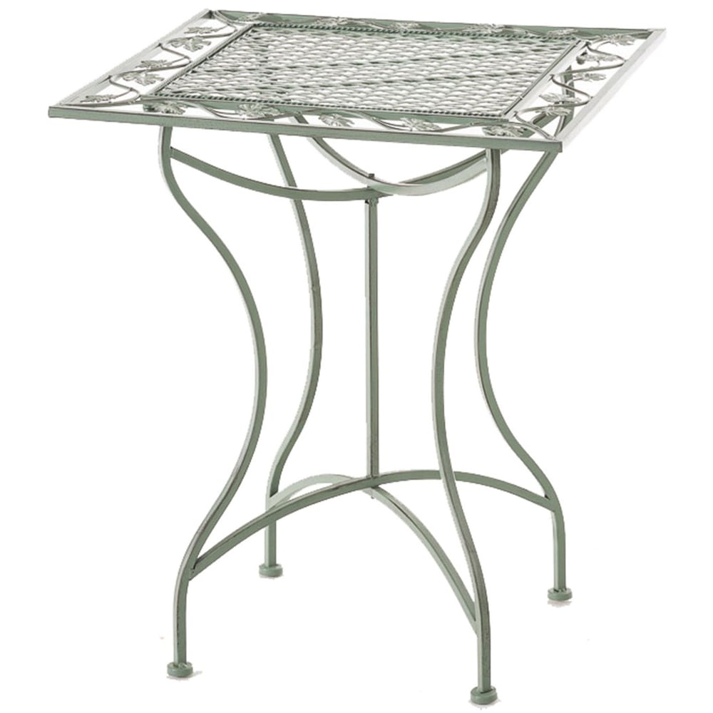 Table de jardin carrée résistante en metall vert antique Table de jardin carrée résistante en metall vert antique