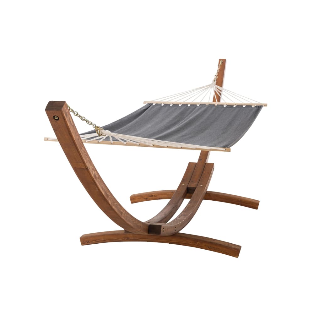 Hamac avec cadre en bois voile en stoff Gris