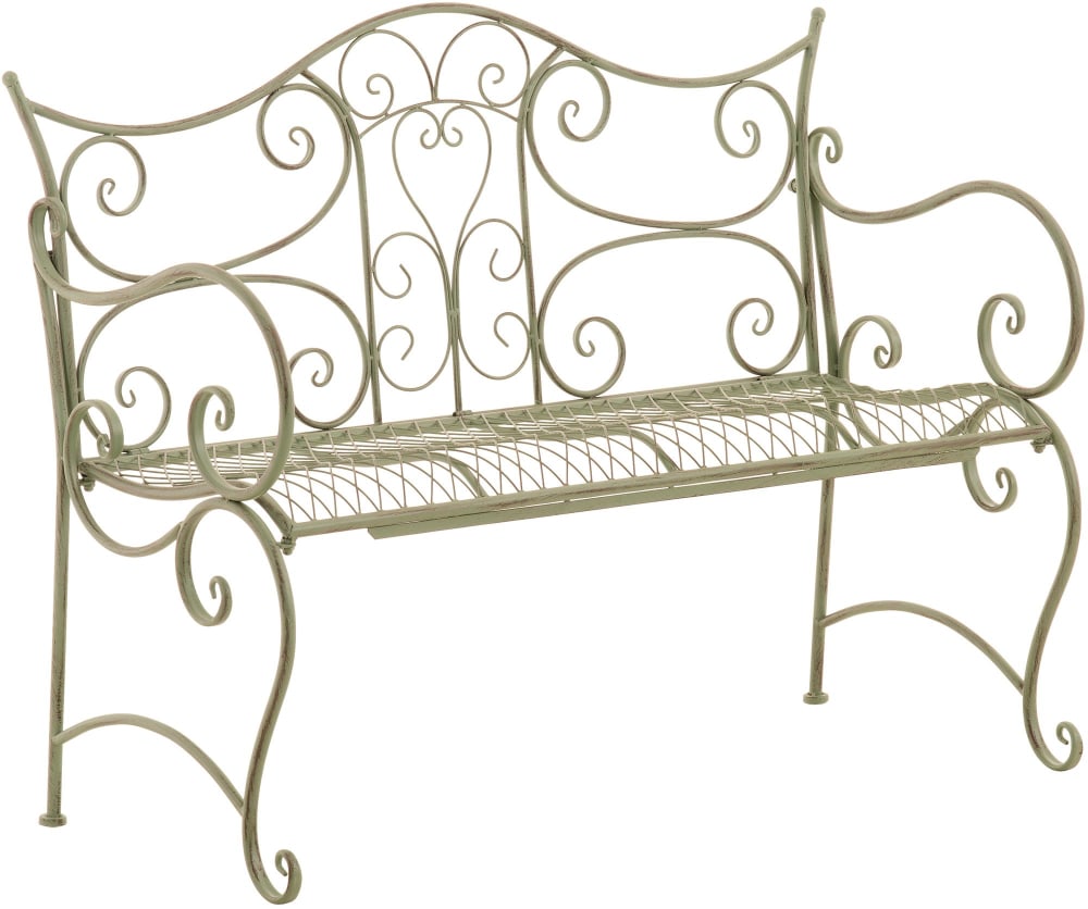 Banc de jardin pour 2 personnes en métal Vert antique Banc de jardin pour 2 personnes en métal Vert antique