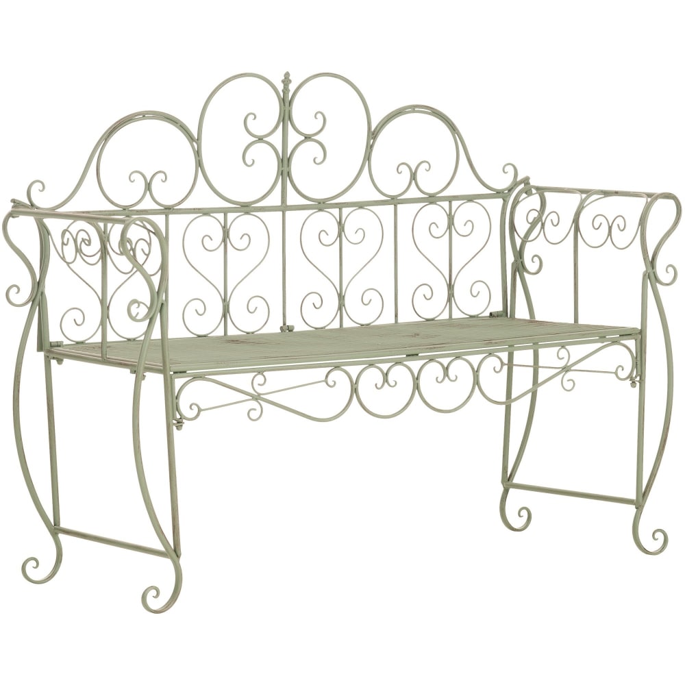 Banc de jardin pour 2 personnes en metall vert antique Banc de jardin pour 2 personnes en metall vert antique