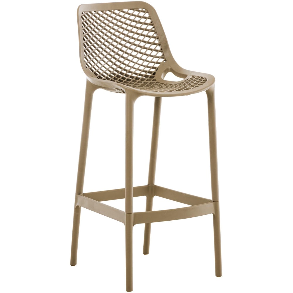 Tabouret de bar d'extérieur avec repose-pieds kunstharz boue - Maisons du Monde