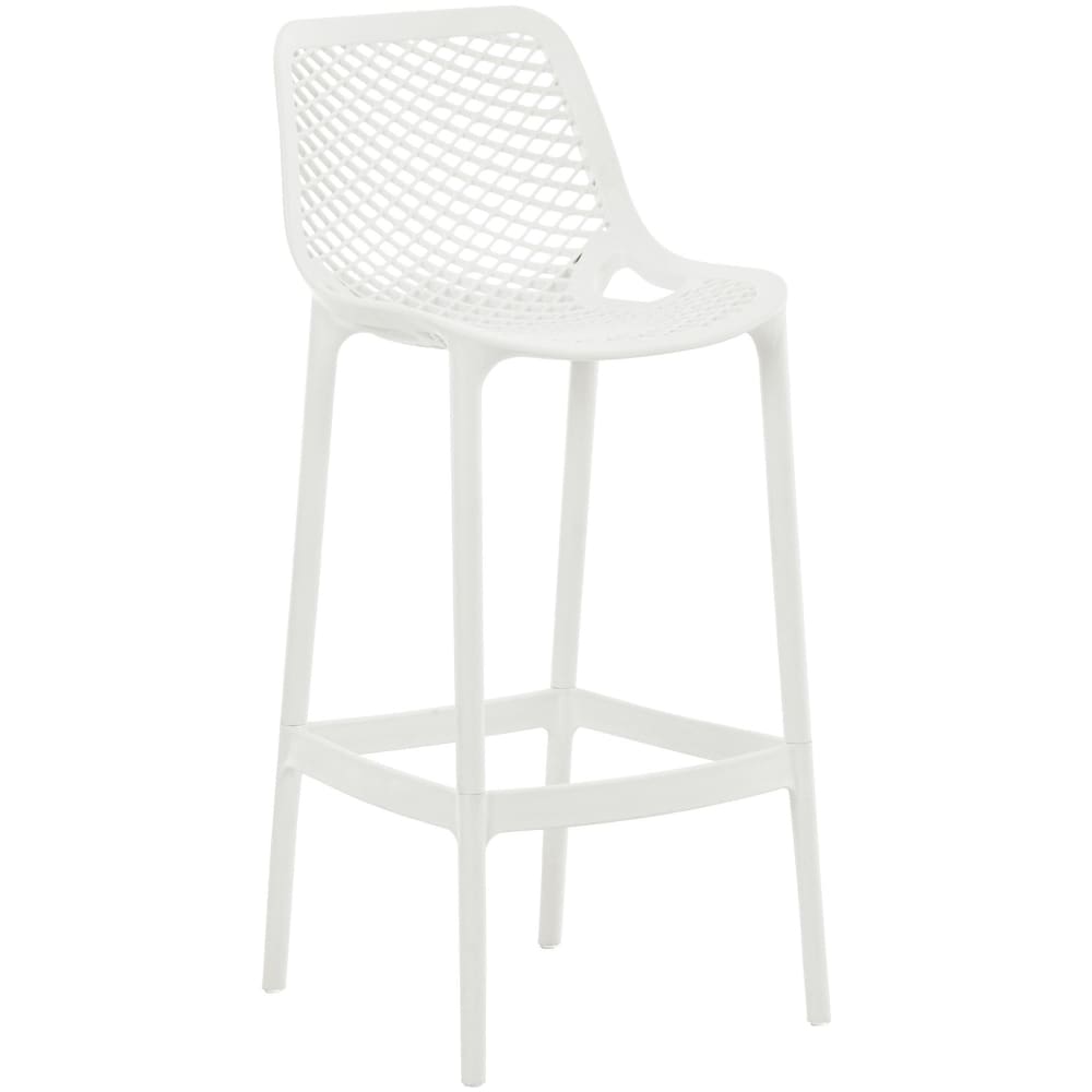 Tabouret de bar d'extérieur avec repose-pieds kunstharz blanc Tabouret de bar d'extérieur avec repose-pieds kunstharz blanc