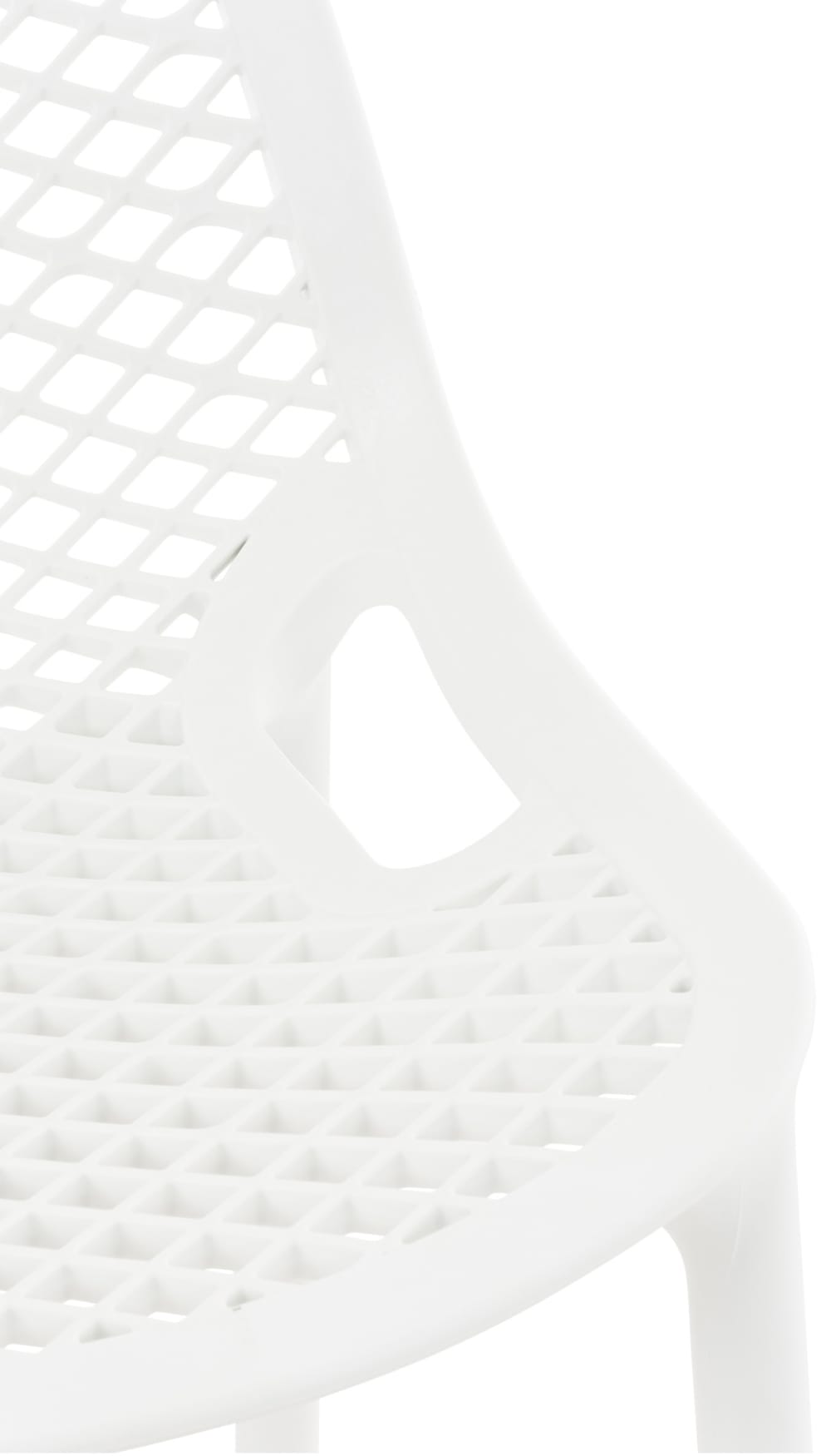 Taburete para exterior con resplado en plástico blanco - Maisons du Monde