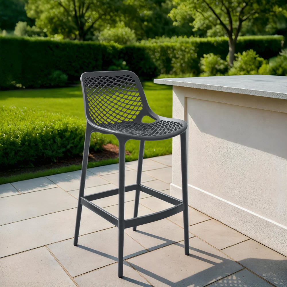 CLP Barhocker wasserabweisend und UV-beständig aus Kunststoff dunkelgrau style modern - Harz