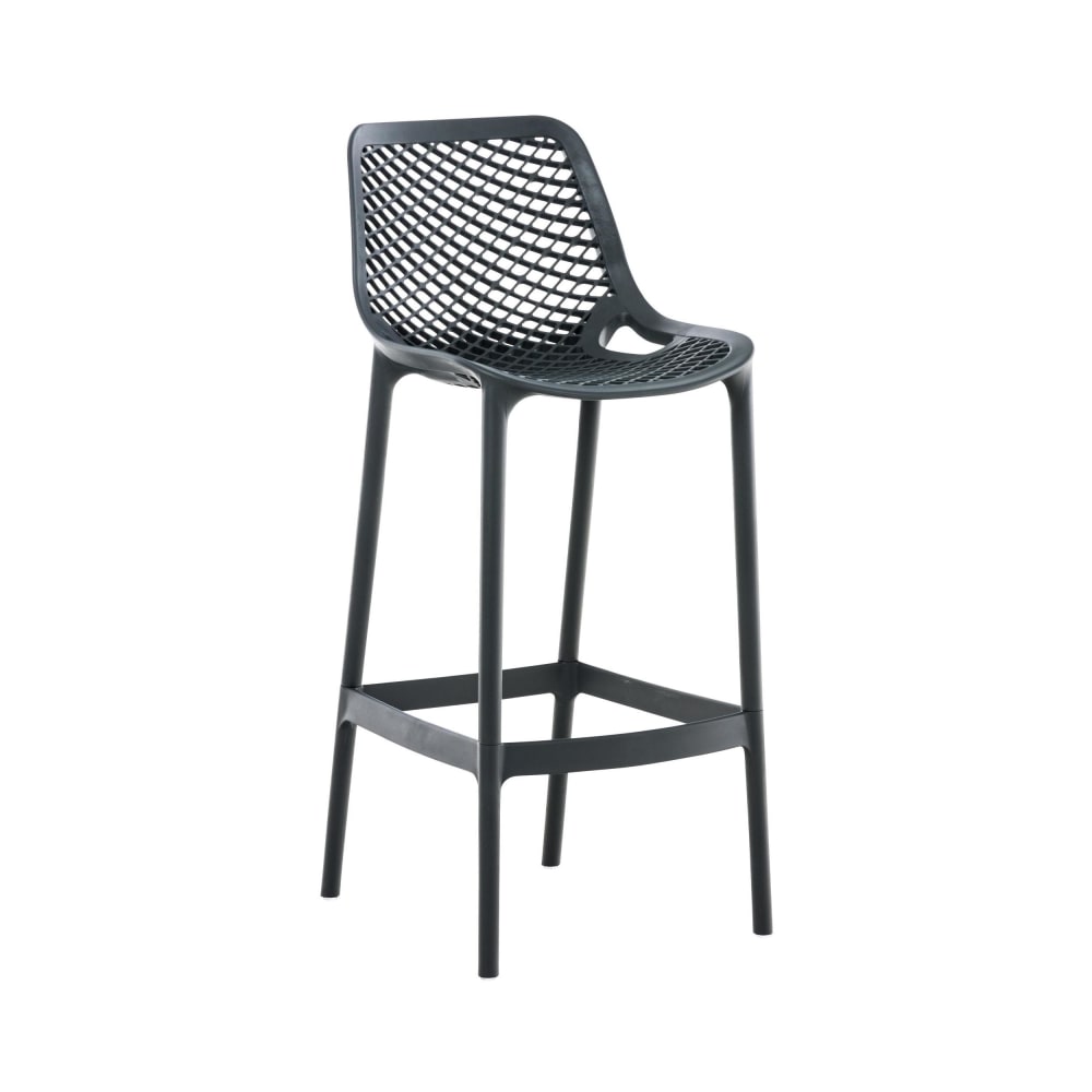 Tabouret de bar d'extérieur avec repose-pieds résine Gris foncé