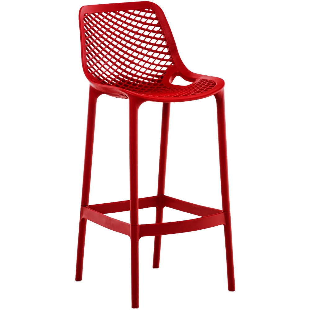 Tabouret de bar d'extérieur avec repose-pieds kunstharz rouge - Maisons du Monde