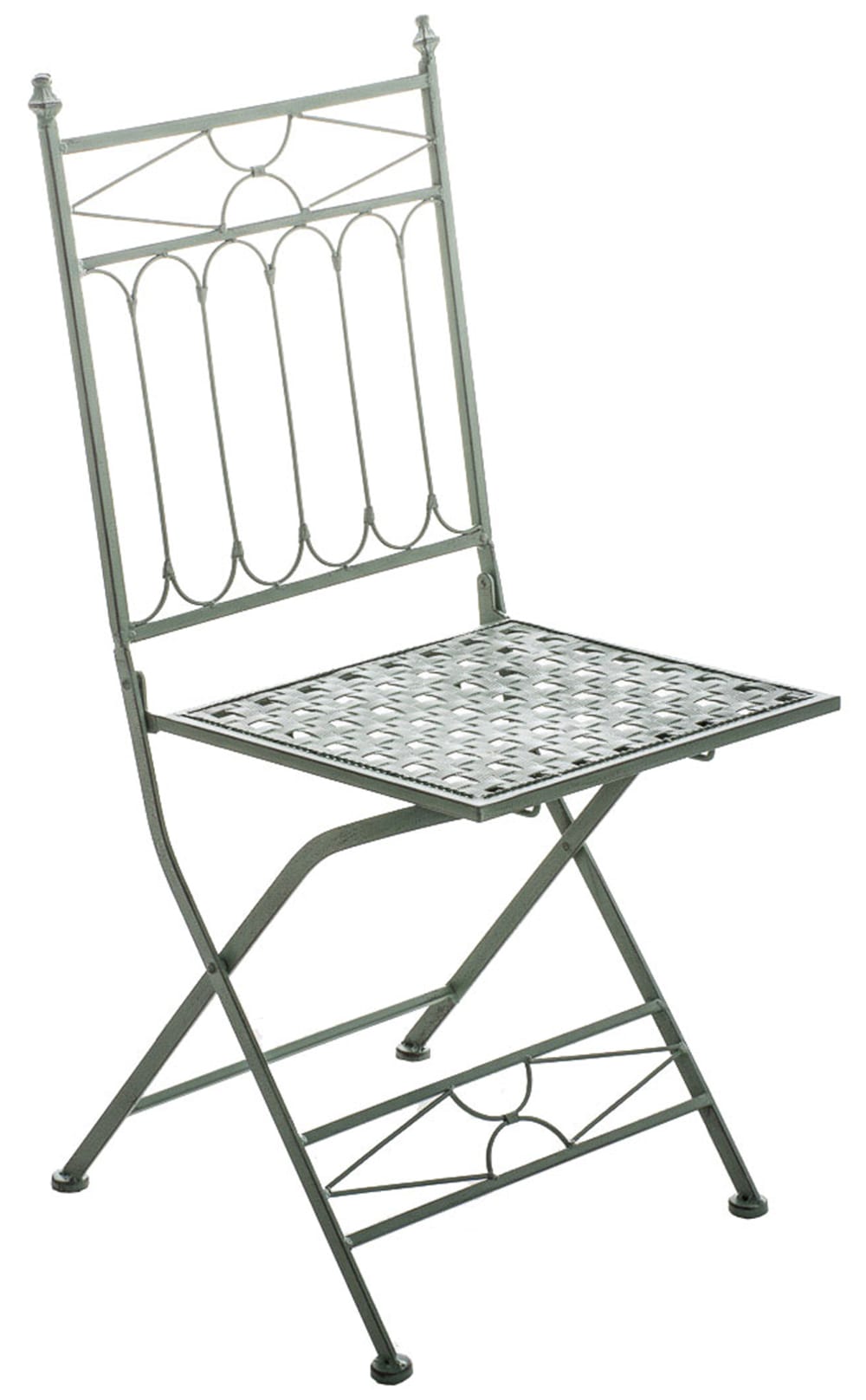 Lot 2 chaises de jardin pliables en métal Vert antique