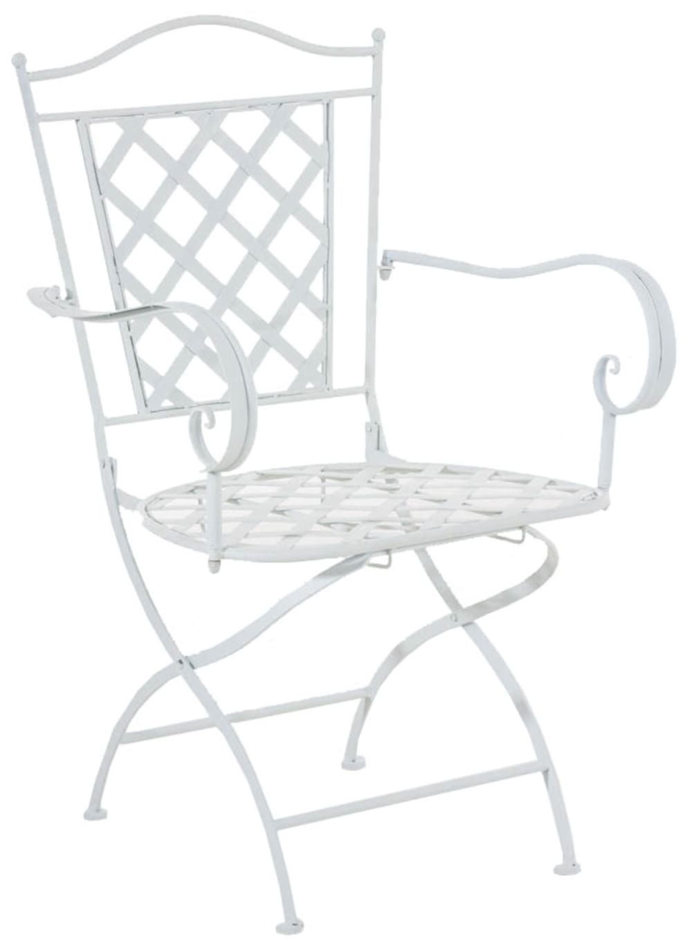 Lot de 2 chaises de jardin pliables en métal Blanc