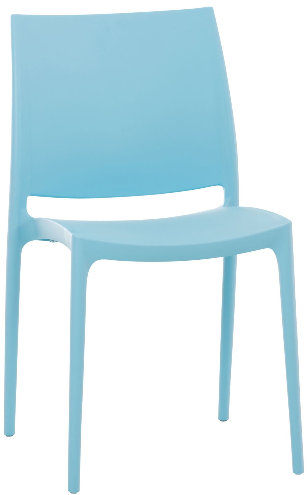 Chaise de jardin empilable résistante aux UV en plastique Bleu clair