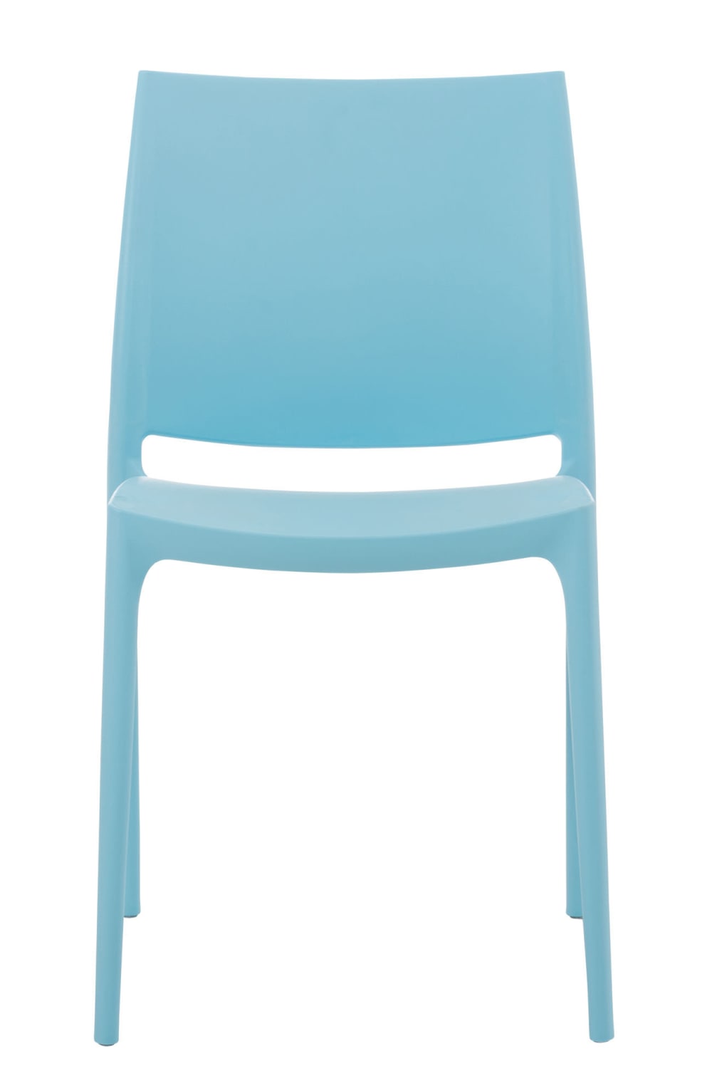 Chaise de jardin empilable résistante aux UV en plastique Bleu clair