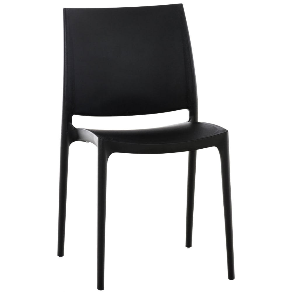 Chaise de jardin empilable résistante aux uv en kunstharz noir Chaise de jardin empilable résistante aux uv en kunstharz noir